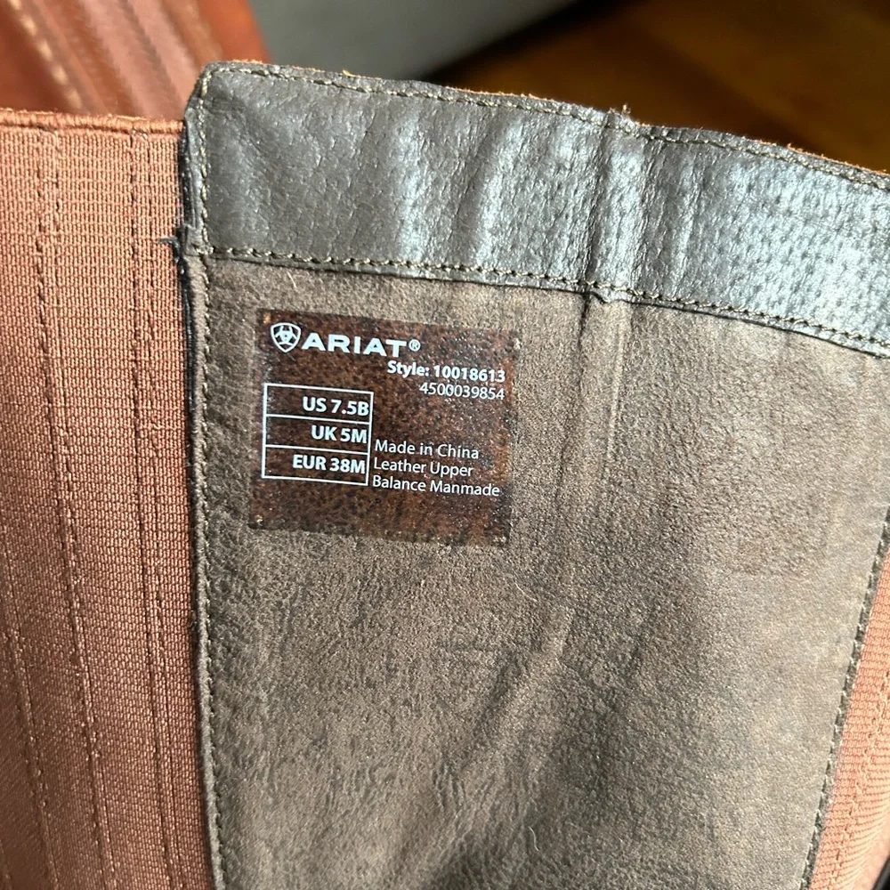 Ariat Brown Leather Knee-High Wedge Boots - Picture 8 of 10